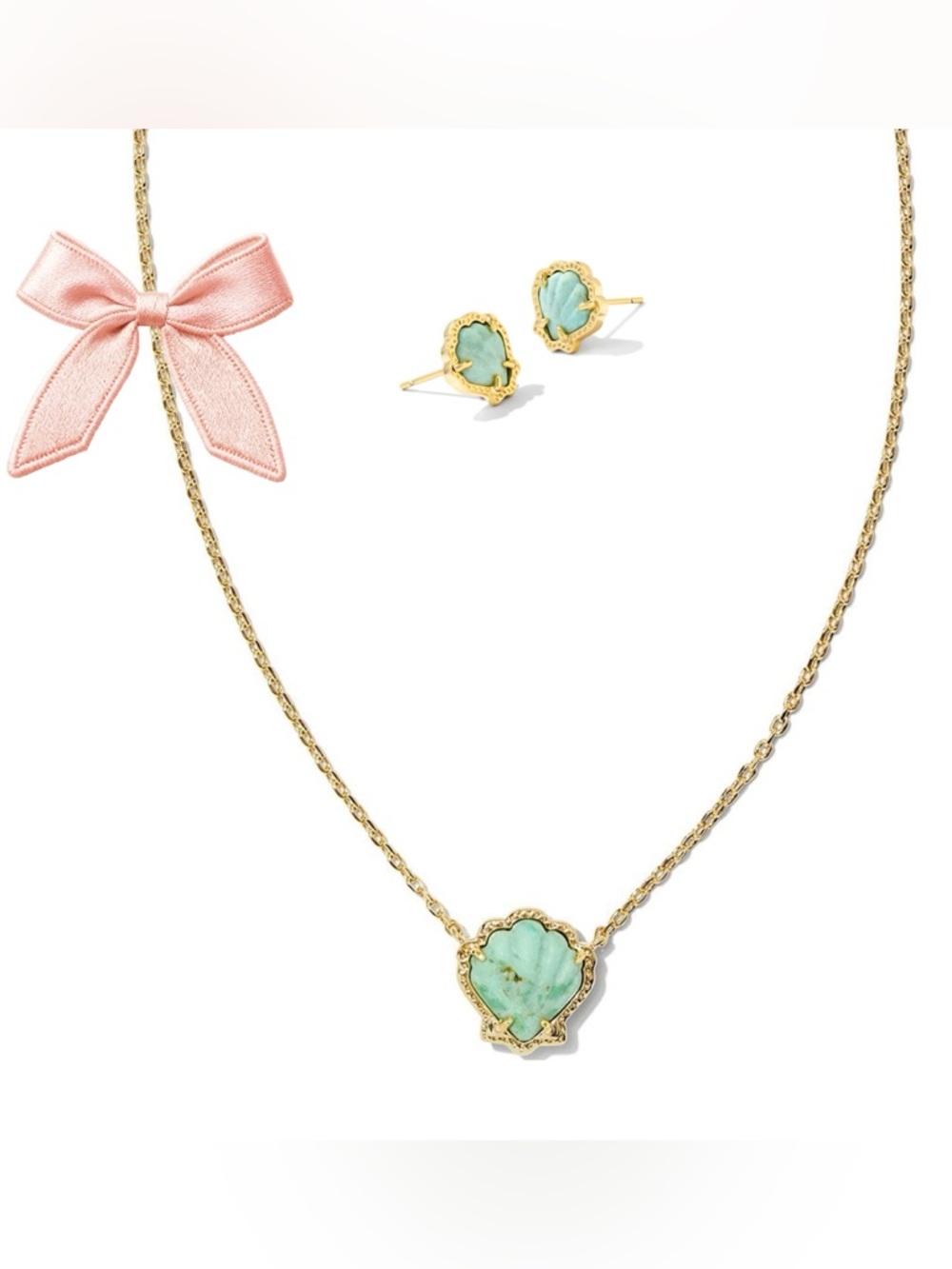 Kendra Scott Brynne Shell Gold Short Pendant Necklace